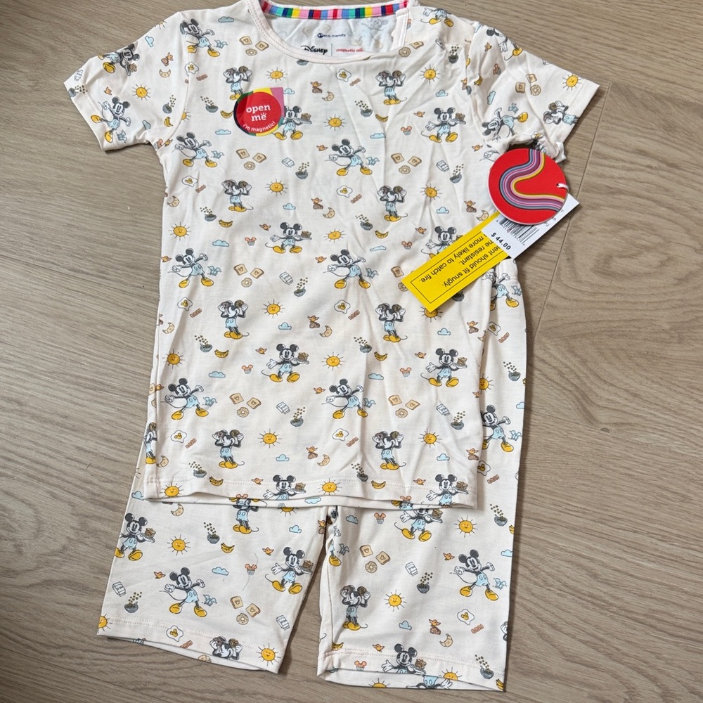 Kids Pajamas - Cream with Mickey Disney Print